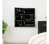 VIDAXL - Armadio Portagioie A Specchio Con Luci Led A Parete Nero