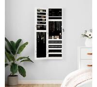 vidaXL Armadio Portagioie con Specchio a Muro Bianco 30x8,5x106 cm