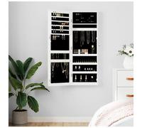 VIDAXL - Armadio Portagioie Con Specchio A Muro Bianco 37,5x10x106 Cm