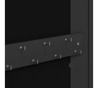 vidaXL Armadio Portagioie con Specchio a Muro Nero 30x8,5x67 cm