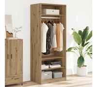 vidaXL Armadio Rovere Artigianale 80x50x200 cm in Legno Multistrato, mobile portaoggetti, guardaroba, mobile per camera da letto