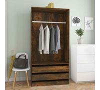 vidaXL Armadio Rovere Fumo 100x50x200 cm in Legno Multistrato