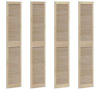 vidaXL Armadio Rustico in Legno massello di Pino, Marrone Naturale, 201 x 39,5 cm. Set di 4 Porte a persiana, Perfetto per la Camera da Letto. Costruzione Robusta, Ripiani Regolabili e Facile da Mon