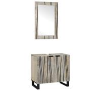 vidaXL Set di mobili per il bagno 2 pcs Bianco 62 x 33 x 58 cm