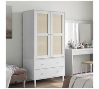 AX Armadio Vestiti 4Scomparti Classico Serie SENJA Rustico Bianco Lusso + 358035