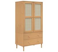 vidaXL Armadio SENJA Aspetto Rattan Marrone 90x55x175 cm Massello Pino