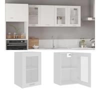 vidaXL Armadio Sospeso con Vetro Bianco 40x31x60 cm Legno Multistrato