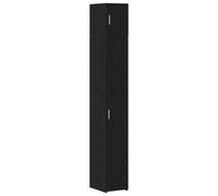 vidaXL Cabinet Slim Storage Nero Rovere 30x42.5x225 cm Materiale Legno