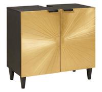 vidaXL Armadio sottolavello con lo scaffale Nero e Oro 62 x 33 x 58 cm