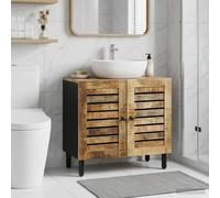 vidaXL Armadio sottolavello con porta Marrone e Nero 62 x 33 x 58 cm