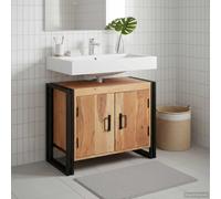 vidaXL Armadio sottolavello con porta Marrone Legno di Acacia Massello