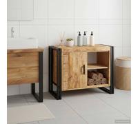 vidaXL Armadio sottolavello con porta Marrone Legno di mango massello