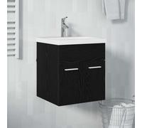 vidaXL Armadio sottolavello con porta Rovere Nero 41 x 38,5 x 46 cm