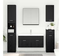 vidaXL Armadio sottolavello con porta Rovere Nero Legno multistrato