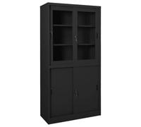 vidaXL Armadio Ufficio Anta Scorrevole Antracite 90x40x180 cm Acciaio