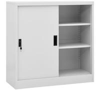 VIDAXL - Armadio Ufficio Anta Scorrevole GrigioChiaro 90x40x90cm Acciaio