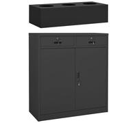 VIDAXL - Armadio Ufficio Con Fioriera Antracite 90x40x125 Cm In Acciaio