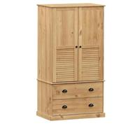 vidaXL Armadio Vigo 90x55x170 cm in Legno Massello di Pino, Armadio per Camera da Letto, Armadio da Ingresso, Armadio con cassetti