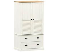 vidaXL Armadio VIGO 90x55x176 cm in Legno Massello di Pino Bianco