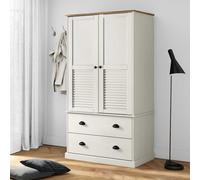 vidaXL Armadio VIGO 90x55x170 cm in Legno Massello di Pino Bianco