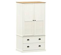 vidaXL Armadio VIGO 90x55x176 cm in Legno Massello di Pino Bianco