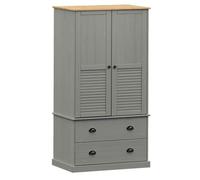 vidaXL Armadio VIGO 90x55x176 cm in Legno Massello di Pino Grigio