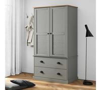 vidaXL Armadio VIGO 90x55x170 cm in Legno Massello di Pino Grigio