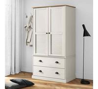 vidaXL Armadio VIGO 90x55x176 cm in Legno Massello di Pino Bianco