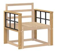vidaXL Armleuningen Module 2 st Wit 60 x 6 x 61 cm Massief Acaciahout