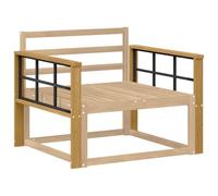 vidaXL Armleuningen Module 2 st Wit 80 x 6 x 61 cm Massief Acaciahout
