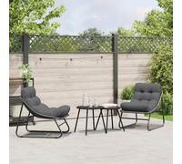 vidaXL Arredamento da Giardino 2 pcs Nero 60,5 x 81 x 71 cm