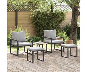 vidaXL Arredamento da Giardino 4 pcs 2-Numero di posti Grigio chiaro