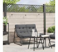 vidaXL Panchina da Giardino con Cuscino Nera 110x80x71 cm Acciaio