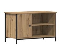 vidaXL Artisan - Mobile TV in rovere opaco, con ripiani multipli, struttura in metallo resistente, moderno mobile per soggiorno e home theater