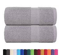 vidaXL Asciugamani da Bagno 2 pz FROGN Grigio 30x30 cm 100% Cotone