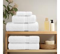 vidaXL Asciugamani da bagno Premium SOLUND 4 pz Bianco 100x150 cm