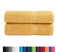 vidaXL Asciugamani da Doccia 2 pz Oro 70x140 cm 600gsm 100% Cotone, Asciugamano da Doccia, Set di Asciugamani da Bagno, Asciugamano per albergo