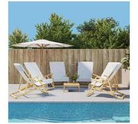 VIDAXL - Asciugamani Da Spiaggia 6 Pz Bianchi 60x135 Cm Tessuto 400 Gsm