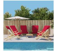 VIDAXL - Asciugamani Da Spiaggia 6 Pz Borgogna 60x135 Cm Tessuto 400 Gsm