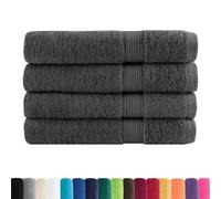 vidaXL Asciugamani Ospiti 4 pz Antracite 100x200cm 600gsm 100% Cotone, Telo da Spiaggia, Telo Mare, Telo da Bagno Grande, Telo da Bagno