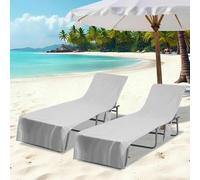 vidaXL Asciugamani per lettino 2 pcs Grigio 210 x 75 cm