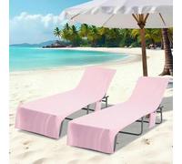 vidaXL Asciugamani per lettino 2 pcs Rosa 210 x 75 cm
