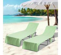vidaXL Asciugamani per lettino 2 pcs Verde 210 x 75 cm