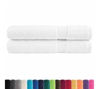 vidaXL Asciugamani Premium 2 pz Bianchi 100x200cm 600gsm 100% Cotone, Telo da Spiaggia, Telo Mare, Telo da Bagno Grande, Telo da Bagno