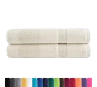 vidaXL Asciugamani Premium 2 pz Crema 100x200 cm 600 g/m² 100% Cotone, telo da spiaggia, telo mare, telo da bagno grande, telo da bagno