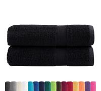 vidaXL Asciugamani Premium 2 pz Neri 50x100 cm 600 g/m² 100% Cotone, Telo da Bagno, Set di Asciugamani da Bagno, Asciugamano per albergo