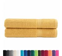 vidaXL Asciugamani Premium 2 pz Oro 100x200cm 600gsm 100% Cotone, Telo da Spiaggia, Telo Mare, Telo da Bagno Grande, Telo da Bagno