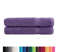 vidaXL Asciugamani Premium 2 pz Viola 100x200 cm 600 g/m² 100% Cotone, telo da spiaggia, telo mare, telo da bagno grande, telo da bagno
