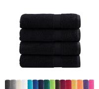 vidaXL Set asciugamani Premium 4 pz Neri 50x100 cm 600 g/m² 100% cotone per albergo