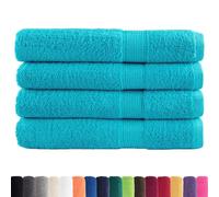 vidaXL Asciugamani Premium 4pz Turchese 100x200cm 600 g/m² 100% Cotone, telo da spiaggia, telo mare, telo da bagno grande, telo da bagno